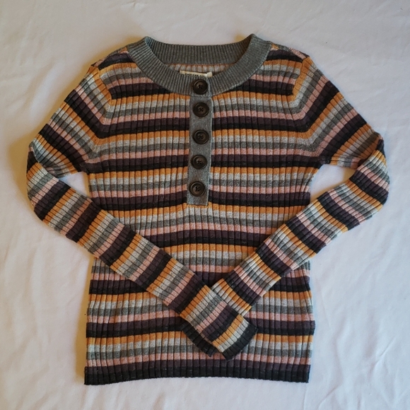 American Eagle Outfitters Tops - 3/$20 AE rib knit stripe long sleeve sweatee